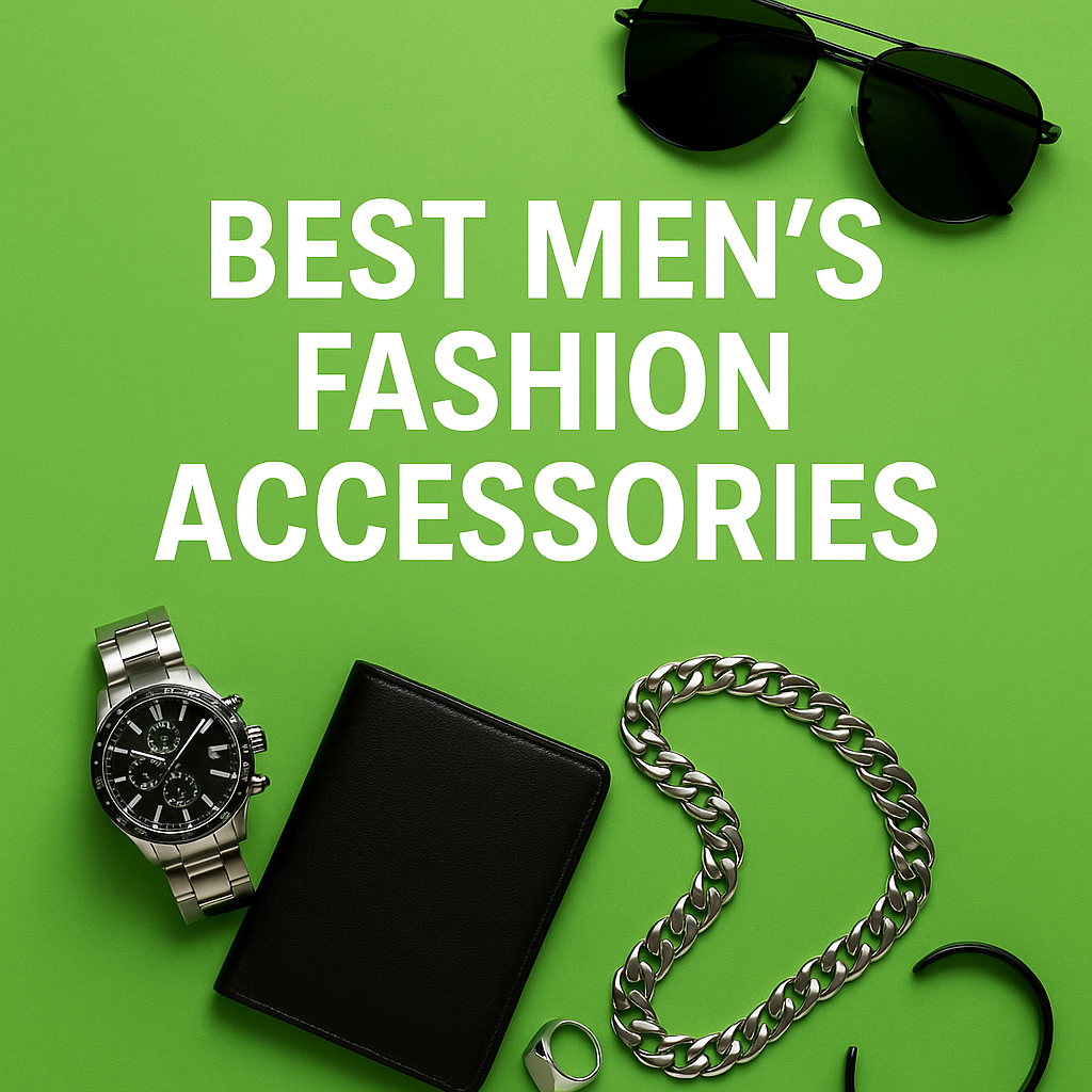 best men's fashion accessories, like chains, watches, rings and bracelets