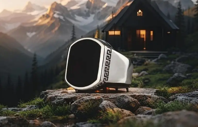 A italian style ring placed on a mountain summit, overlooking a breathtaking natural vista.